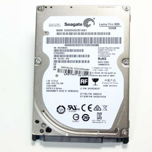 Lenovo Part# 45K0678 500Gb Seagate Sata Hdd (OEM)