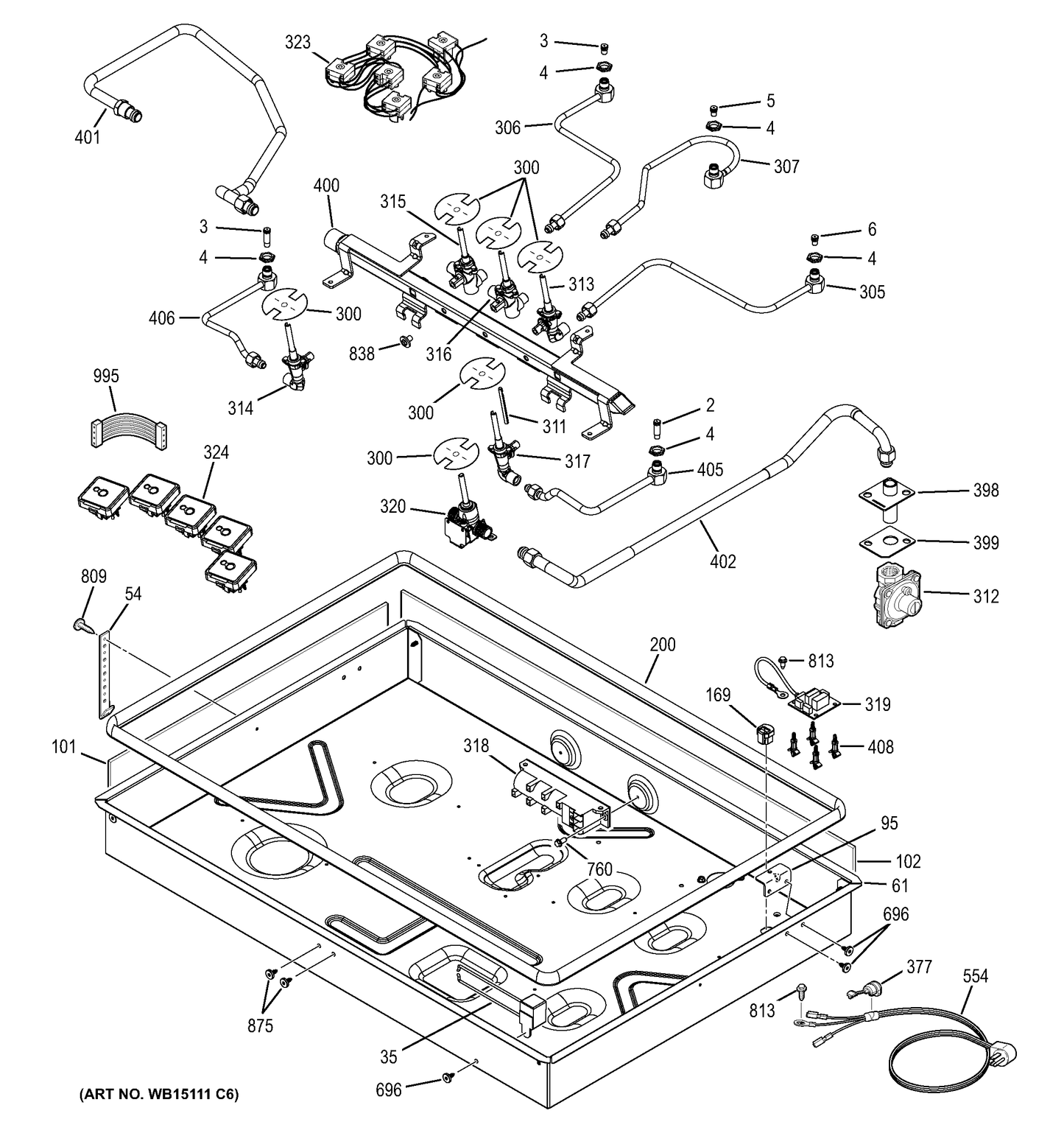 GE Cooking Product Gas Valve Assembly WB19T10090
