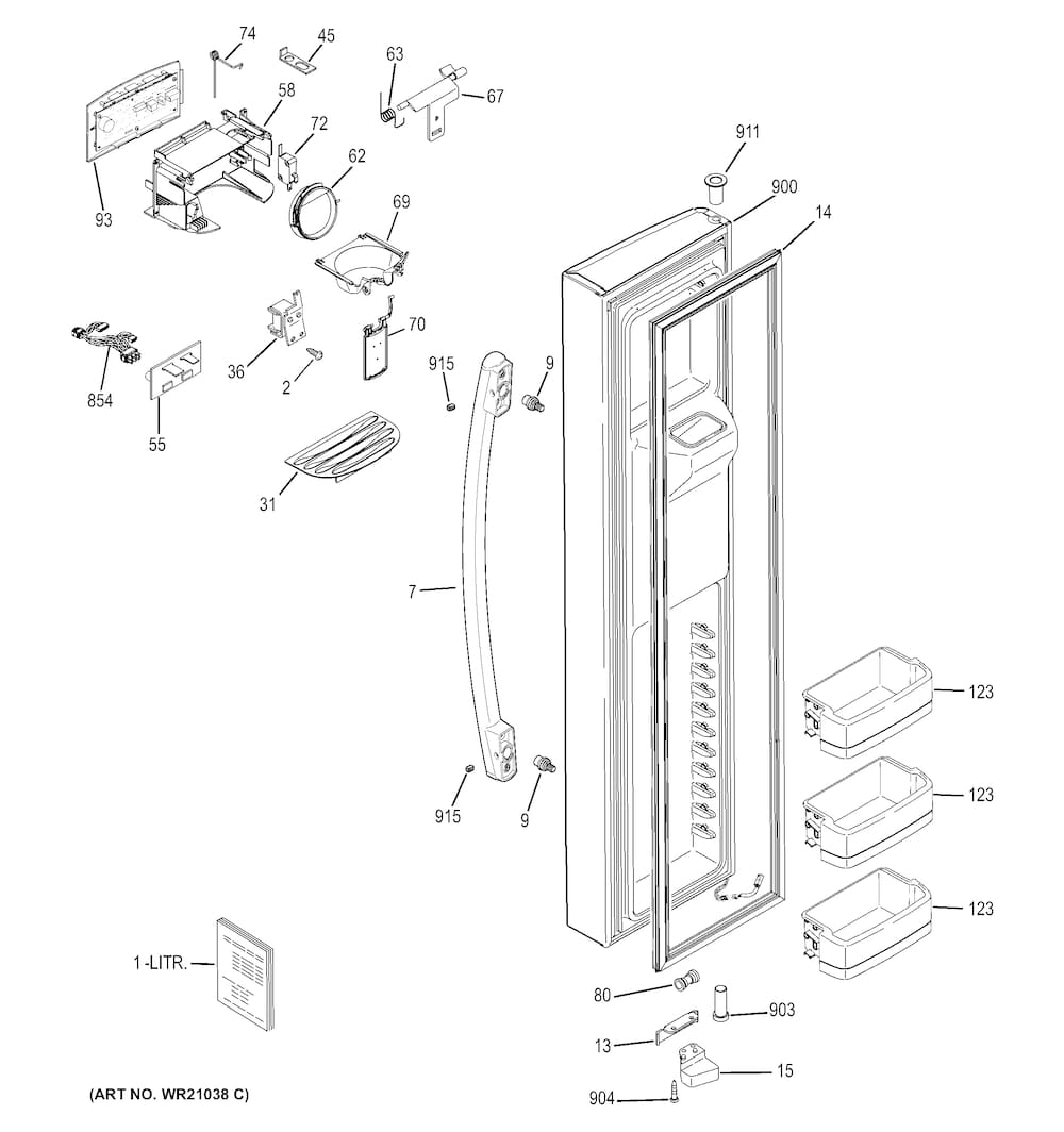GE Dispenser Paddle WR17X12889