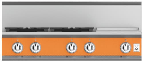 Hestan KRT364GDLPOR 36 Inch Gas Rangetop with 4 Sealed Burners and Griddle - Orange