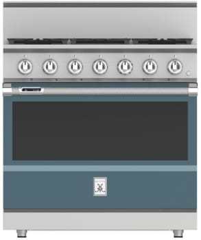 Hestan KRD365LPGG 36 Inch Duel Fuel Range with 5 Burners - LP - Dark Gray