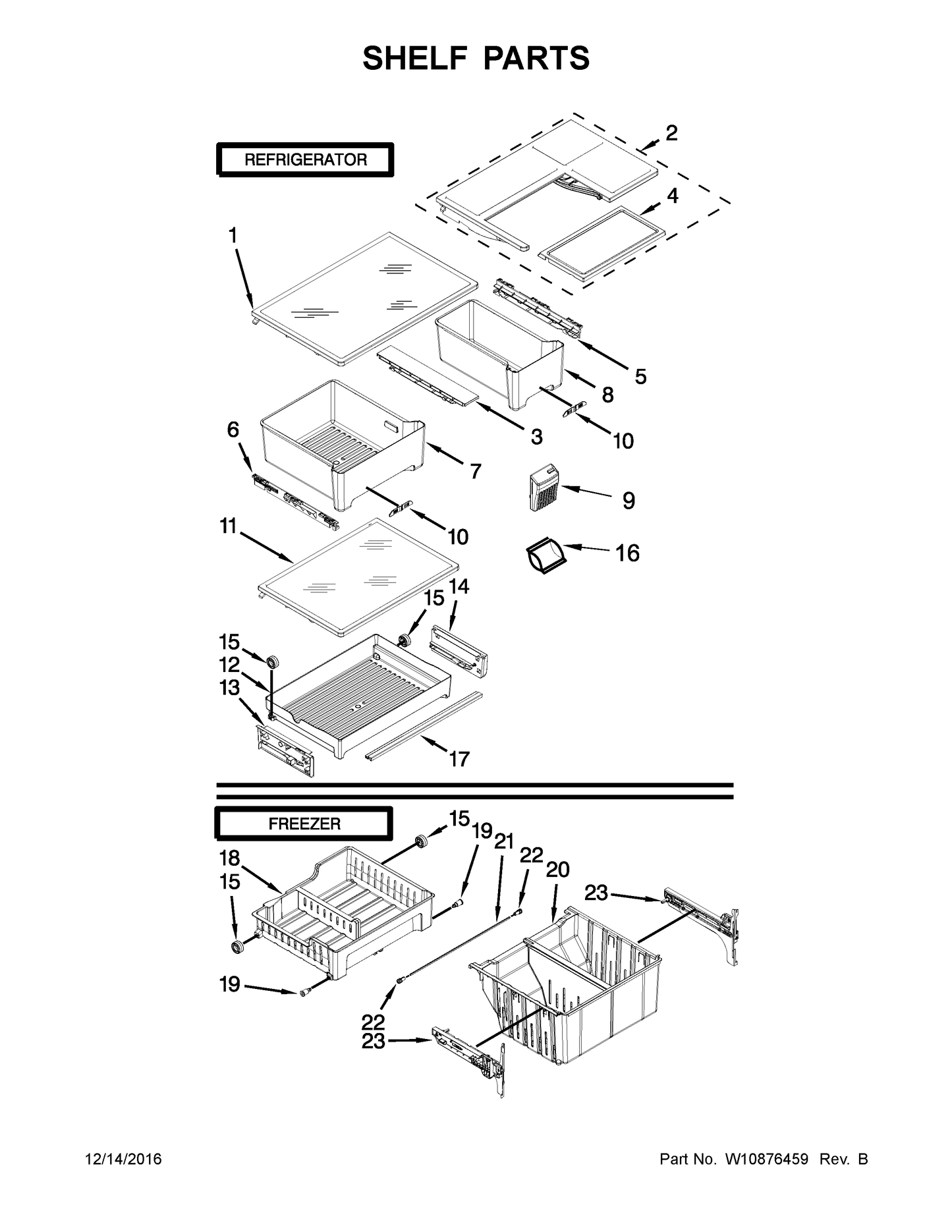 Whirlpool Drawer Slide Rail (Left) WPW10397636