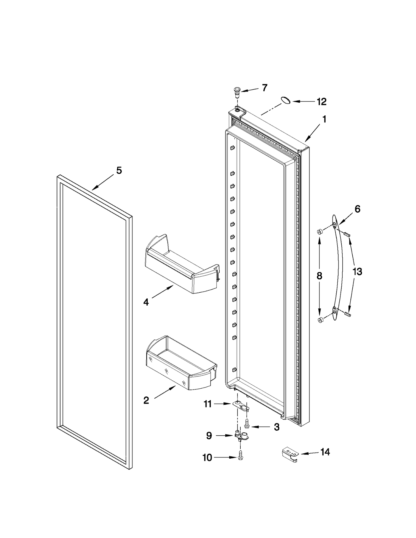 Whirlpool Shallow Door Bin-Cantilever WPW10296855