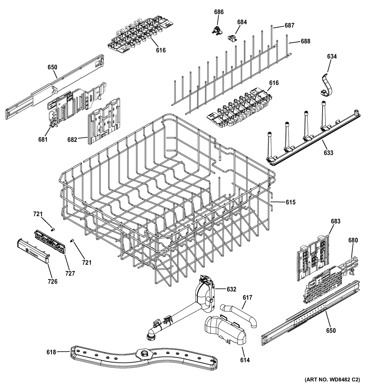 GE Dishwasher Middle Spray Arm WD22X20375