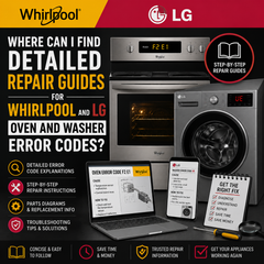 Where Can I Find Detailed Repair Guides for Whirlpool and LG Oven and Washer Error Codes?