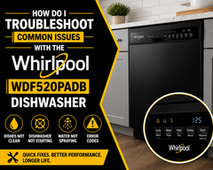 How Do I Troubleshoot Common Issues with the Whirlpool WDF520PADB Dishwasher?