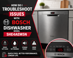 How Do I Troubleshoot Issues with Bosch Dishwasher Model SHE4AEM5N?