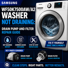 Samsung WF50K7500AW/A2 Washer Not Draining: Drain Pump and Filter Repair Guide