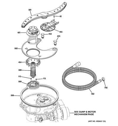 GE Dishwasher Spray Arm Assembly (Lower) – WD22X33499