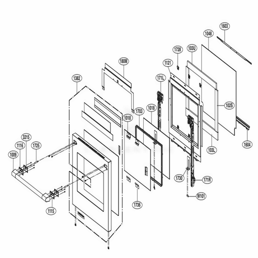 LG Part# MKC66399502 Glass Window - Genuine OEM