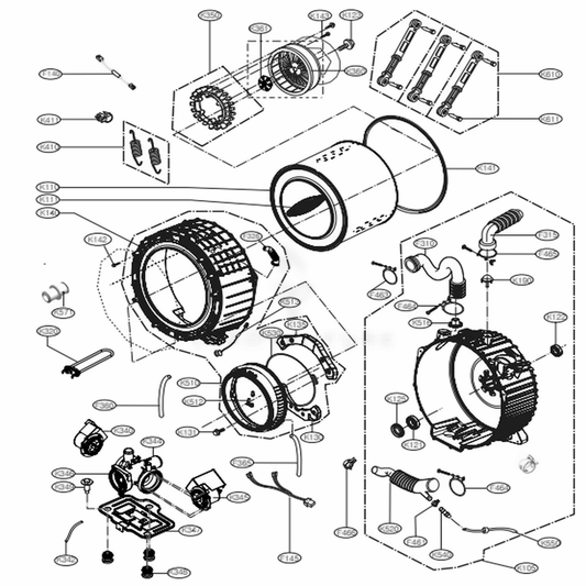 LG Part# MCK68494201 Tub Cover - Genuine OEM