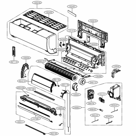 LG Part# ABQ75140131 Indoor Case Assembly - Genuine OEM