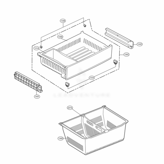 LG Part# AJP75234914 Drawer Tray Assembly - Genuine OEM