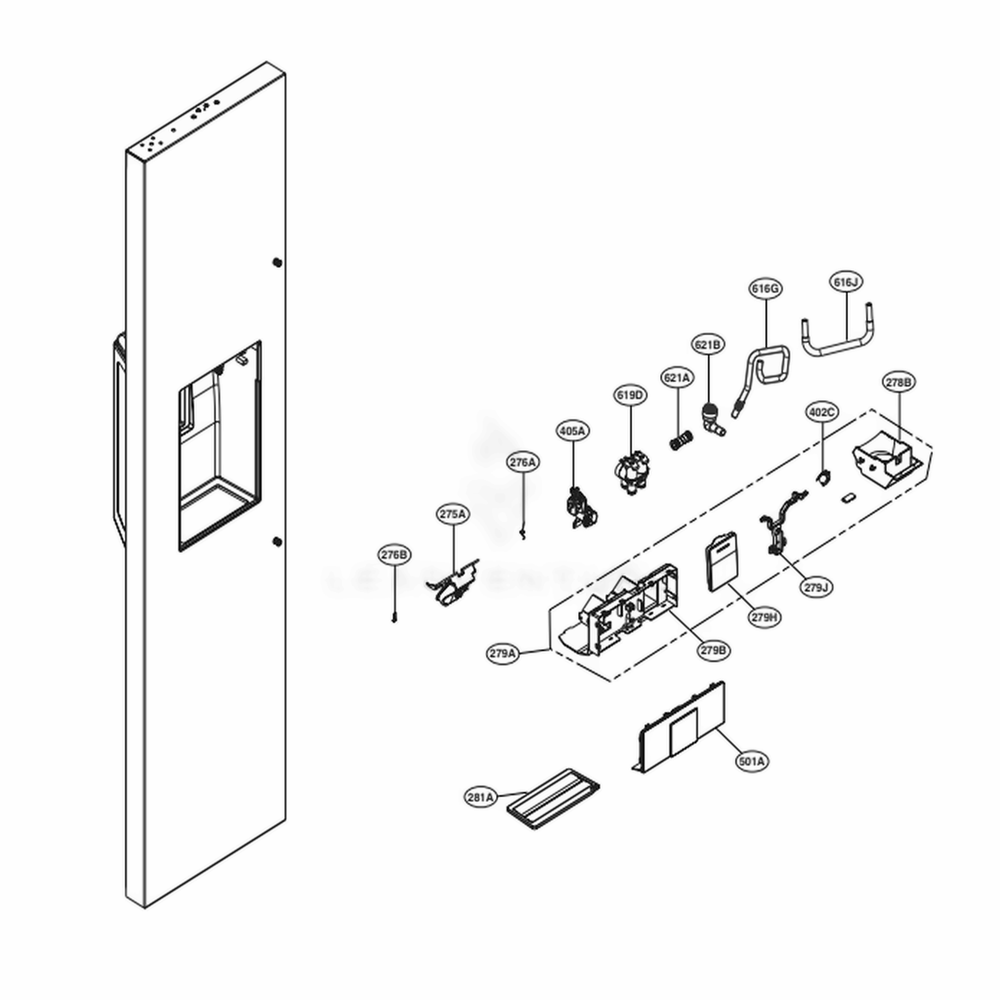 LG Part# ADW72990204 Funnel Assembly - Genuine OEM