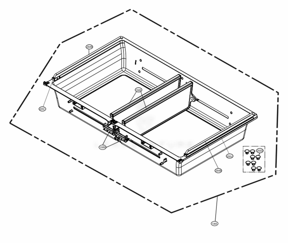 LG Part# AJP74154610 Drawer Tray Assembly - Genuine OEM