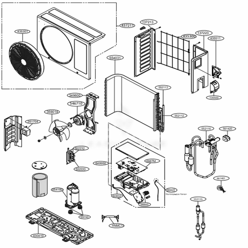 LG Part# ABQ75963615 Control Case Assenbly (Outdoor) - Genuine OEM