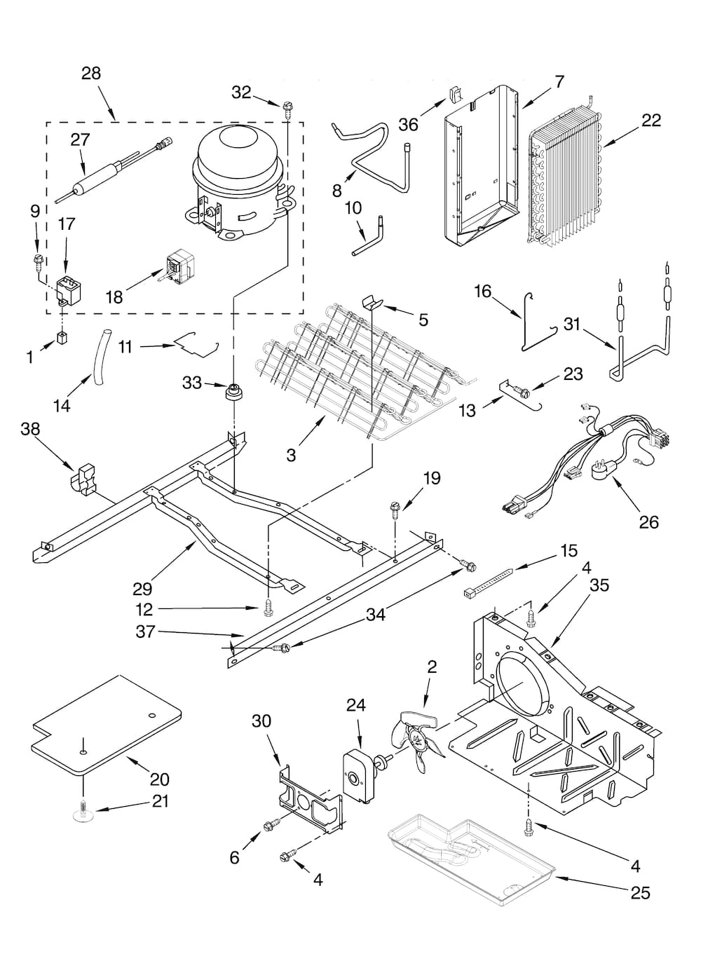 Whirlpool Evaporator Drain Pan WPW10614158