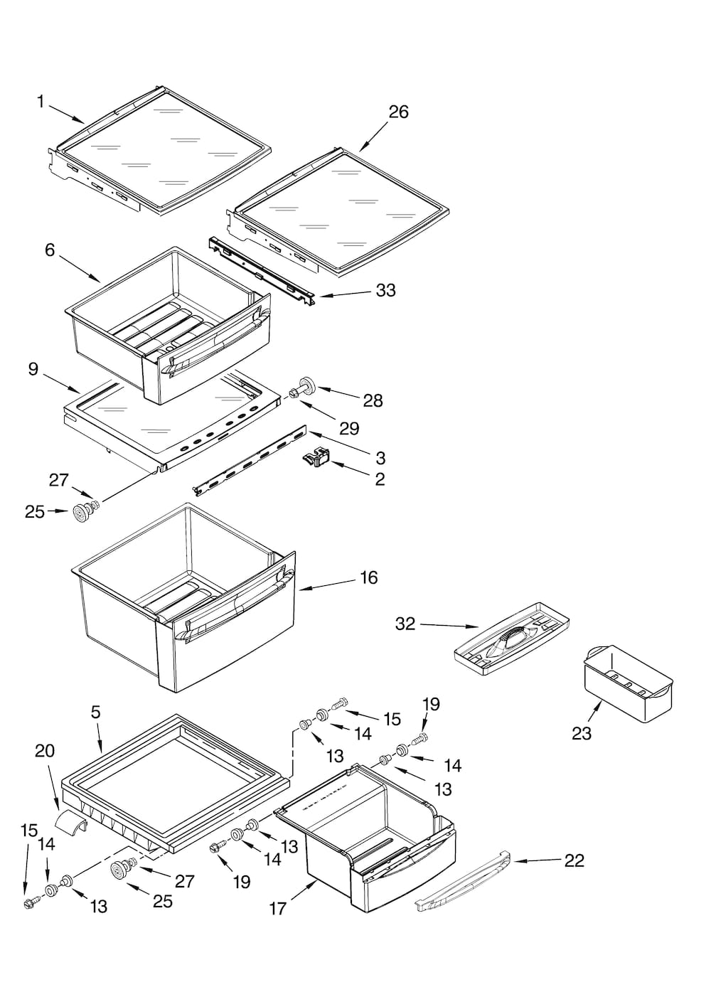 Whirlpool Pan Slide Rail WP2223320