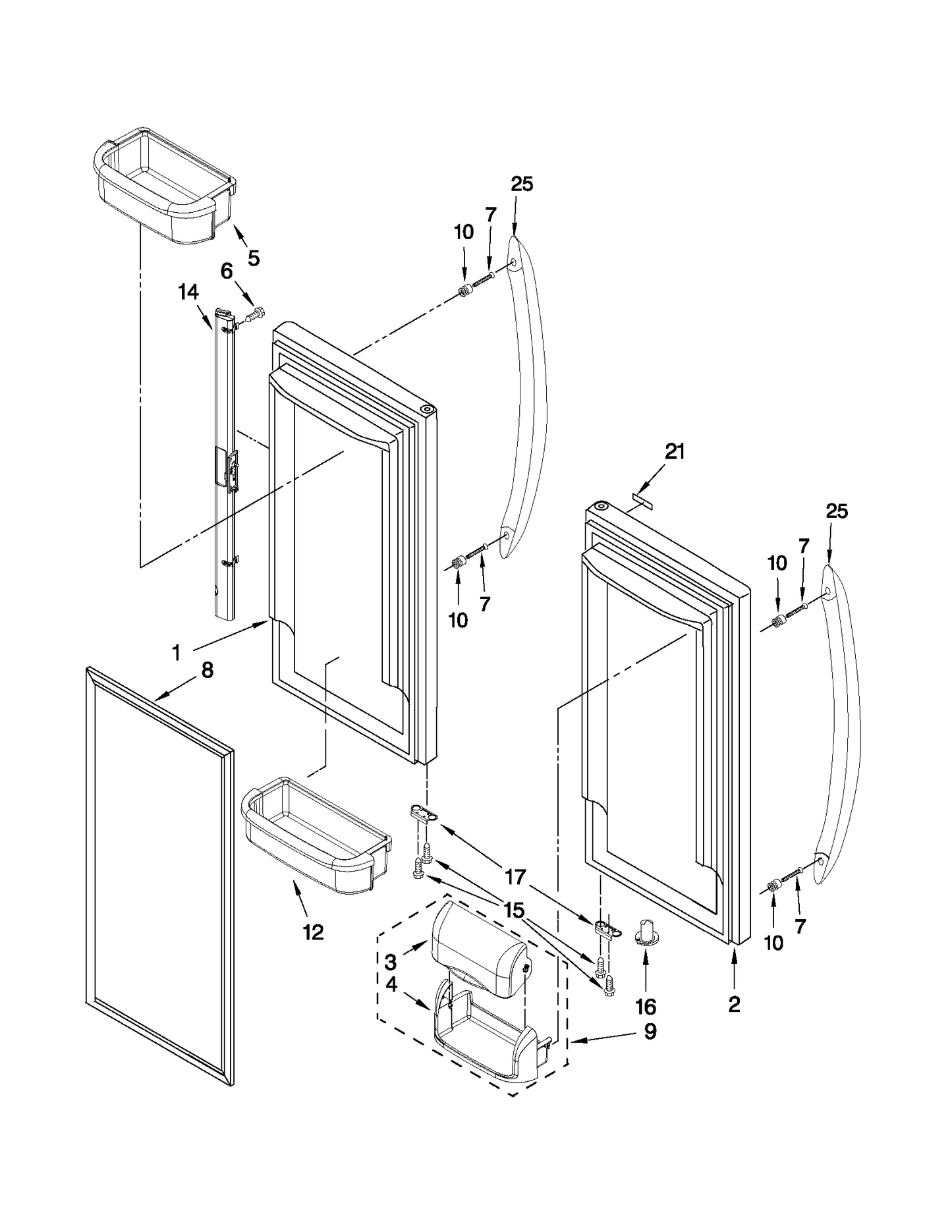 Whirlpool Refrigerator Vertical Mullion Rail/Trim Piece – WP12722803W