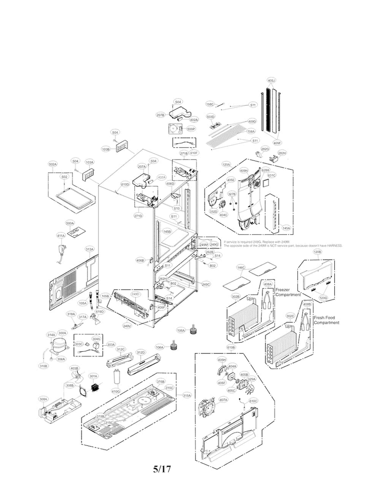 LG Part# AEC73317814 Guide Rail Assembly (Left) - Genuine OEM