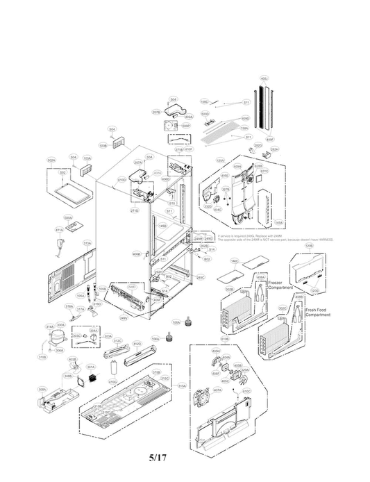 LG Part# AEC73317814 Guide Rail Assembly (Left) - Genuine OEM