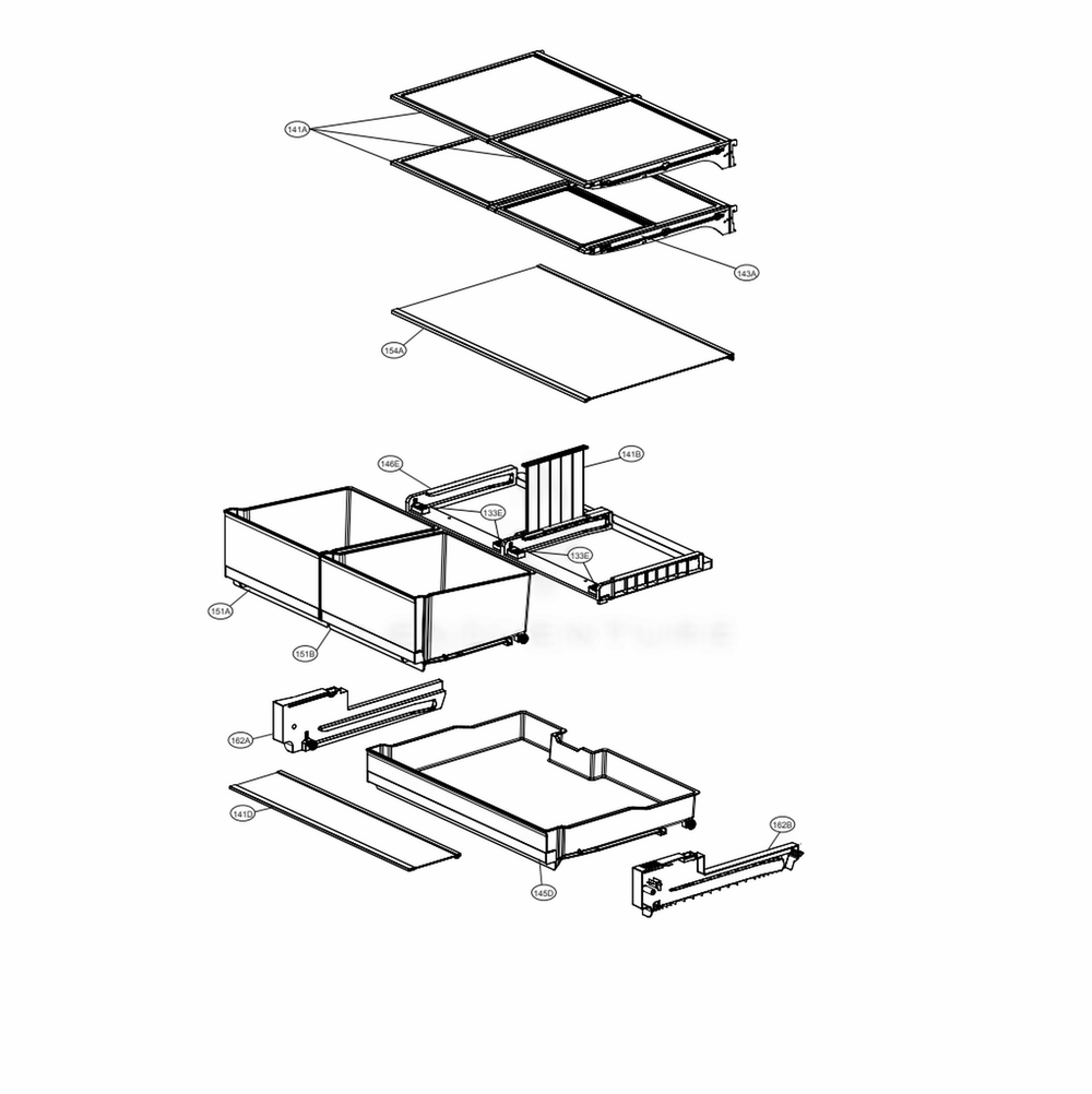 LG Part# AHT73233954 Shelf Assembly - Genuine OEM