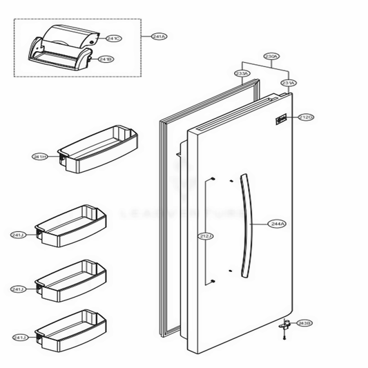 LG Part# ADD72912636 Door Foam Assembly - Genuine OEM