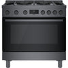 Bosch HDS8645U/02 800 Series Dual Fuel Freestanding Range 36'' Black Stainless Steel