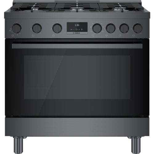 Bosch HDS8645U/02 800 Series Dual Fuel Freestanding Range 36'' Black Stainless Steel