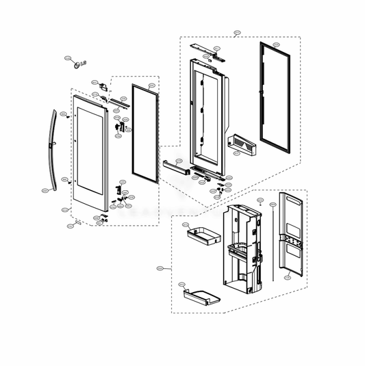 LG Part# ADD73536443 Door Assembly - Genuine OEM