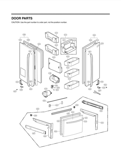 LG Part# ADD73695833 Door Foam Assembly,Refrigerator (OEM)