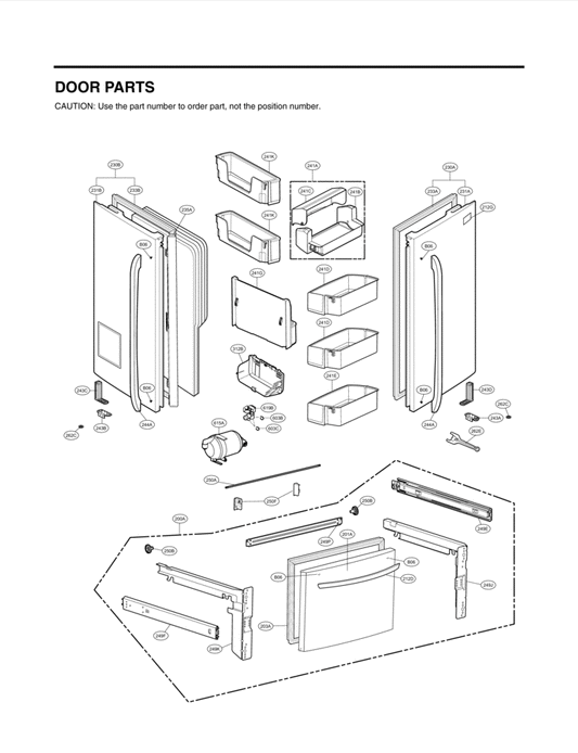 LG Part# ADD73695833 Door Foam Assembly,Refrigerator (OEM)