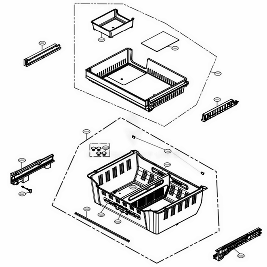 LG Drawer Tray Assembly AJP73334635