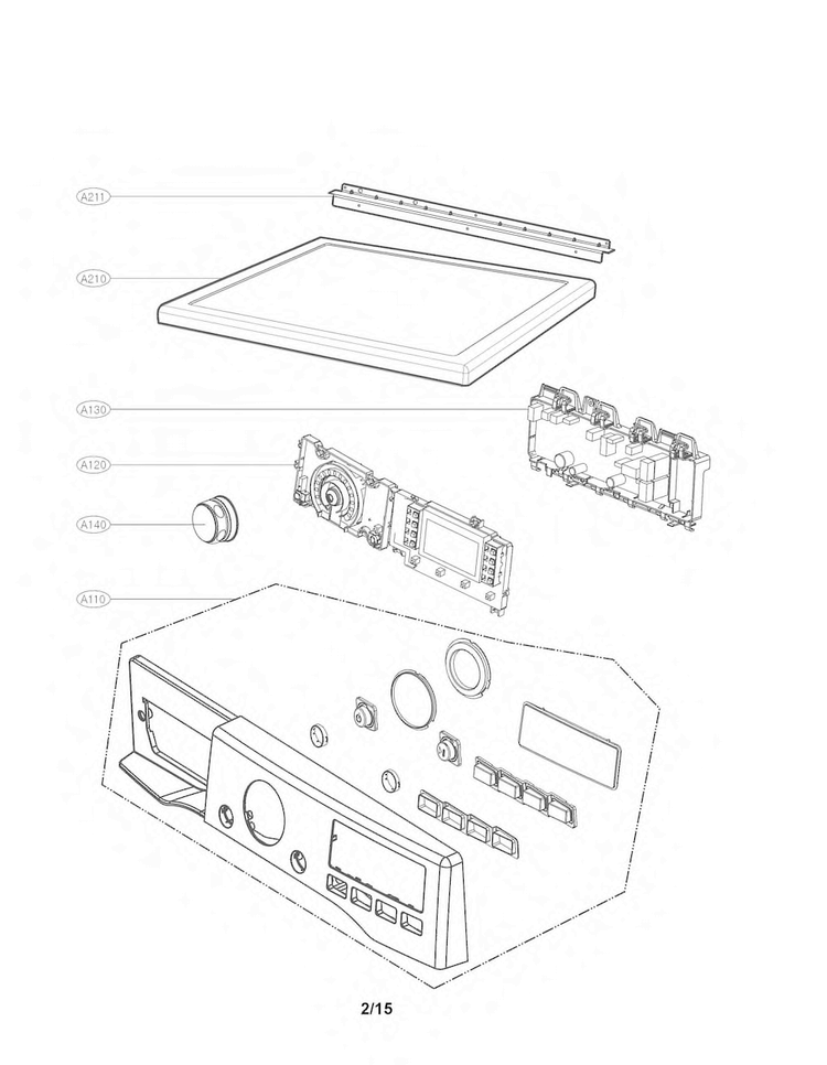 LG Part# AGL73754036 Conrol Panel Assembly - Genuine OEM