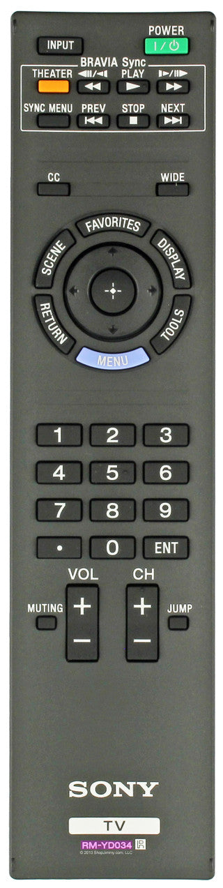 Sony Remote Control Rmyd034 - 1-487-830-12