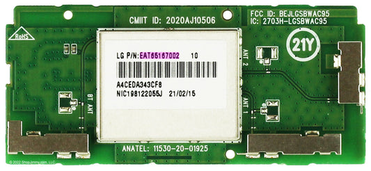 LG Part# EAT65167002 Wifi Bluetooth Module Board - Genuine OEM