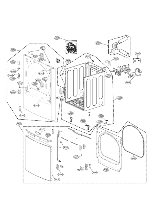 LG Part# ADC74908001 Door Assembly - Genuine OEM