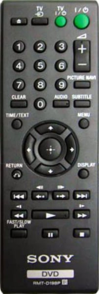 Sony Remote Control Rmt-D197A - 1-489-430-11