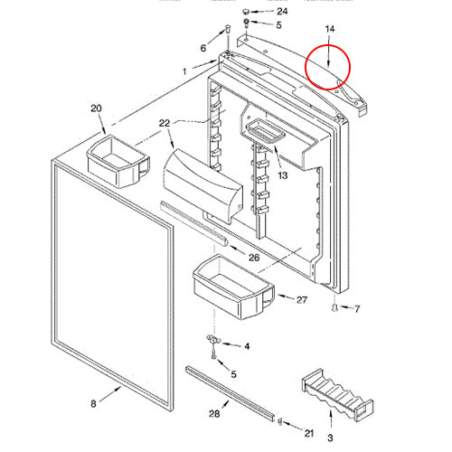 Dacor Panel Backing Top - 107278