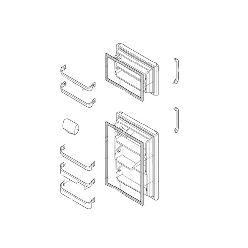 Electrolux Door-Refr,Black,Complete Assy - 240420204