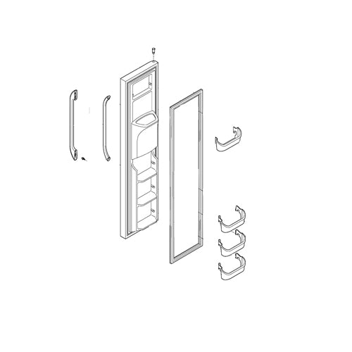 Electrolux Dsp Door-Frz,Black,Smooth,Comp - 242026450