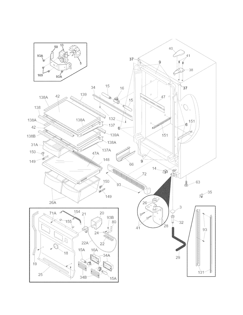 Electrolux Freezer Door Hinge, Upper 297283803
