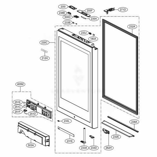 LG Part# ADD76136003 Door Foam Assembly - Genuine OEM