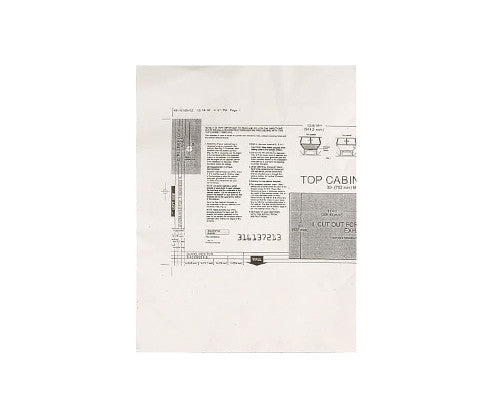 Electrolux Template,Cab Top Instl - 316137213
