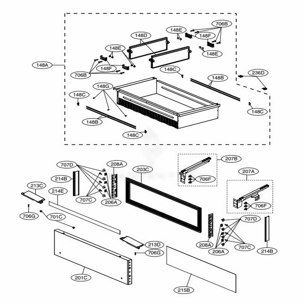 LG Part# AEC75037504 Rail Guide Assembly - Genuine OEM