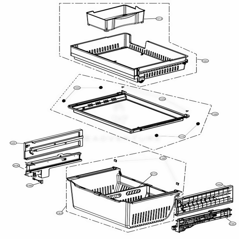 LG Part# AEC75738102 Guide Rail Assembly - Genuine OEM
