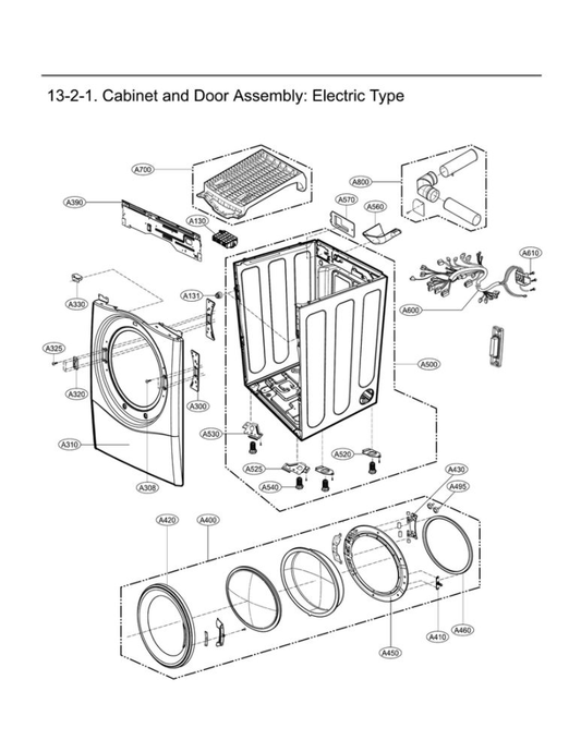 LG Part# MDQ66500603 Outer Door Frame - Genuine OEM