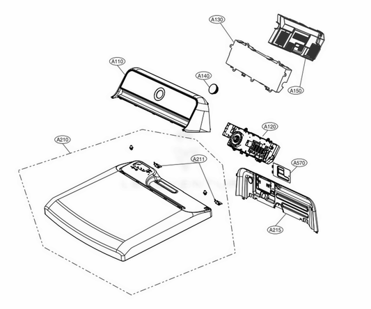 LG Part# AGL73093124 Control Front Panel - Genuine OEM