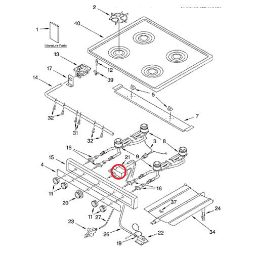 Whirlpool Part # 4364125 Oven Thermostat (OEM)