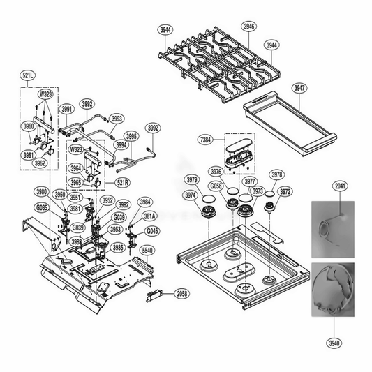 LG Part# ABF73729803 Burner - Genuine OEM